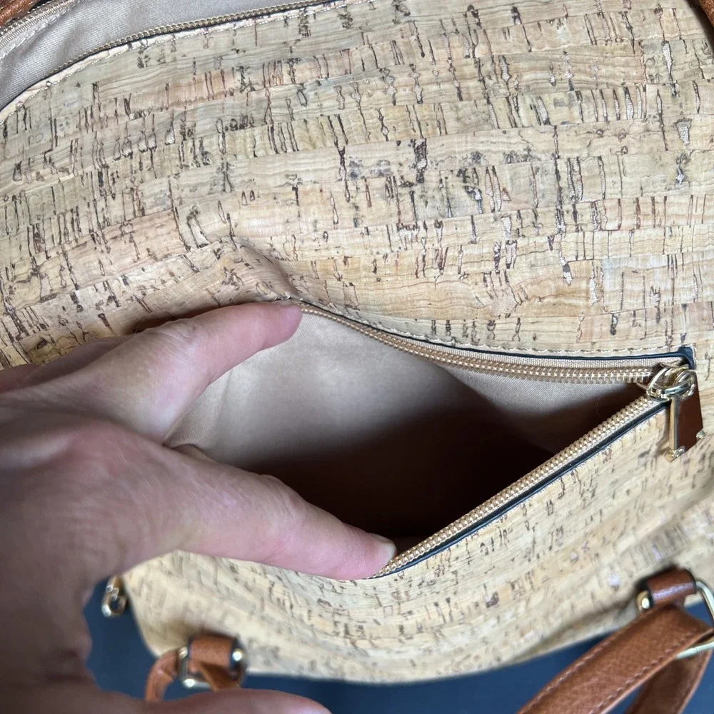Portugal Cork Backpack Purse NWT Adjustable Straps Vegan Tile Print Boho Bag